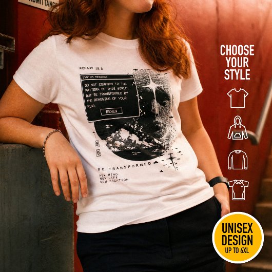 T-shirt Romains 12:2 Ne vous conformez pas Retrowave chrét
