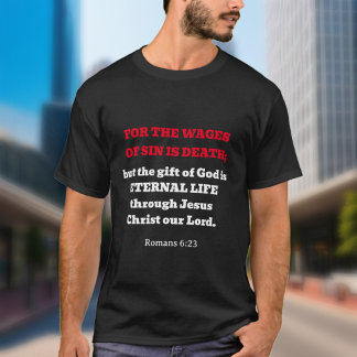 T-shirt Romains tendance 6:23 Écriture Évangile Écriture c