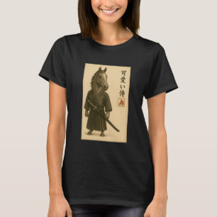 T-shirt Roman de cheval de sang chaud Samouraï encre Art s