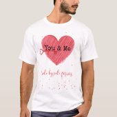 T-shirt Romance Love Cute Red Heart Modern Valentines Day (Devant)
