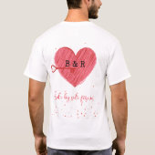 T-shirt Romance Love Cute Red Heart Modern Valentines Day (Dos)