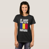 T-shirt Romania Flag Design  If lost send me to Romania (Devant entier)