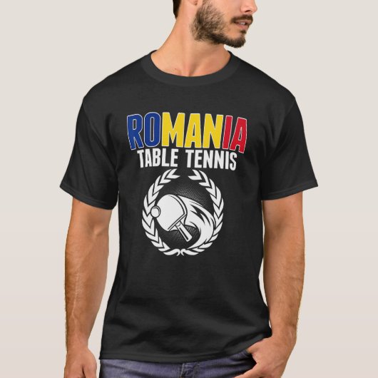 T-shirt Romania Table Tennis     Romanian Ping Pong Suppor (Devant)