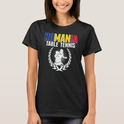 T-shirt Romania Table Tennis Romanian Ping Pong Supporte (Devant)