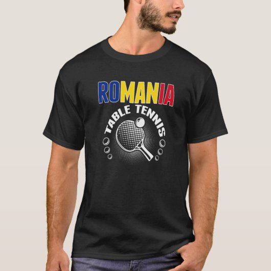 T-shirt Romania Table Tennis Support Romanian Ping Pong T (Devant)