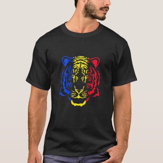T-shirt Romania Tiger Romanian Flag (Devant)