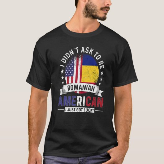 T-shirt Romanian American Countries Flags Pride Romania Fl (Devant)