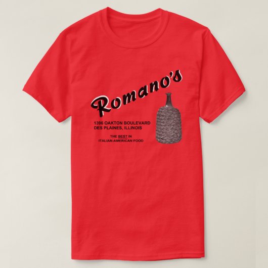 T-shirt Romano's Restaurant, Des Plaines, IL (Design devant)