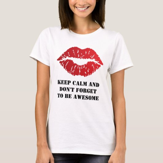 T-shirt Romantic chic luxe red lips (Devant)
