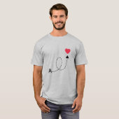 T-shirt Romantic First Letter Love Design (Devant entier)