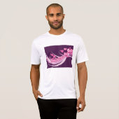 T-shirt Romantique Abstrait Coeurs Rose Design Sur Violet (Devant entier)