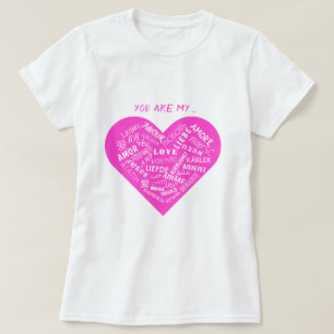 T-shirt romantique d'amour du coeur