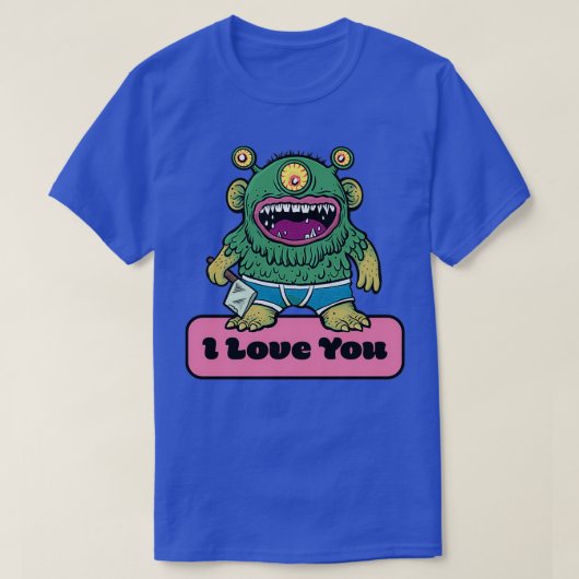 T-shirt Romantique Green Love Monster (Design devant)