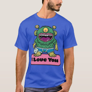 T-shirt Romantique Green Love Monster