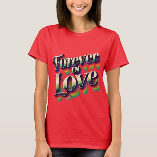 T-shirt romantique pour toujours en amour (Devant)