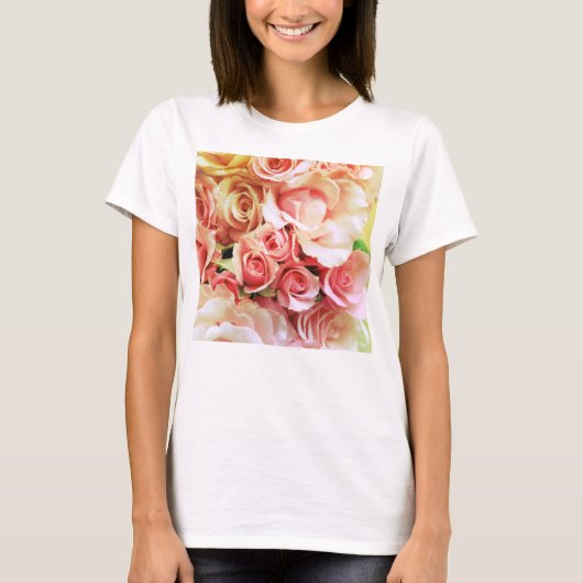 T-shirt romantique rose (Devant)