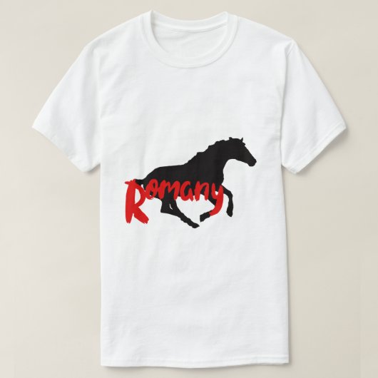 T-shirt Romany Gitan texte et cheval (Design devant)