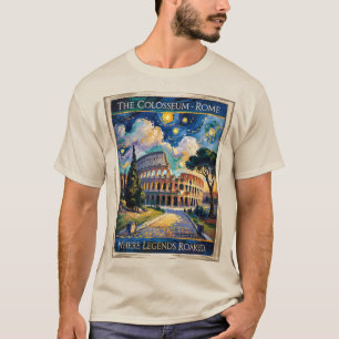 T-shirt Rome Colisée Itlay Landmark Retro Van Gogh Art