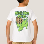 T-shirt Rome-Dive Ptero Cute Dinosaur & Colosseum Travel A (Dos)