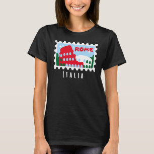 T-shirt Rome Italie Colisée Timbre Italophile Souvenir