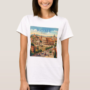 T-shirt Rome Italie Colisée Voyage Art Vintage