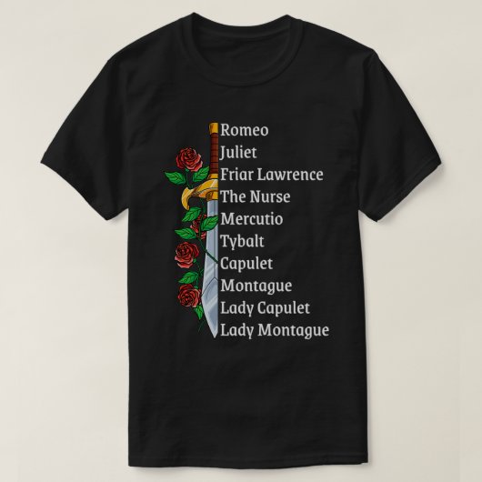 T-shirt Romeo and Juliet, William Shakespeare Gift Pullove (Design devant)