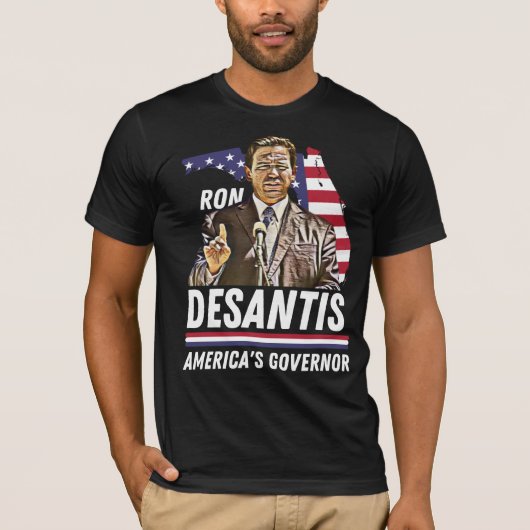 T-shirt Ron Desantis : Le gouverneur américain Patriotic F (Devant)