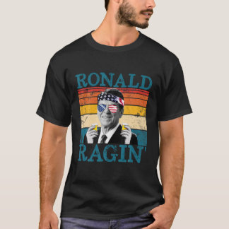 T-shirt Ronald Ragin' Patriotique Rétro Président Boisson