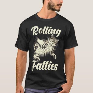 T-shirt Rondes Fatties Amusing Amateur de Chat Rétro Chato