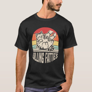 T-shirt Rondes Fatties Chat Ludique Rétro