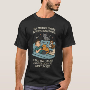 T-shirt Ronronner Guérit les Os Amateur d'Adoption de Chat