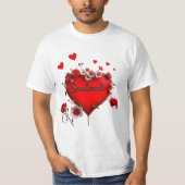 T-shirt, rood hart en bloemen, Soulmate T-shirt (Voorkant)
