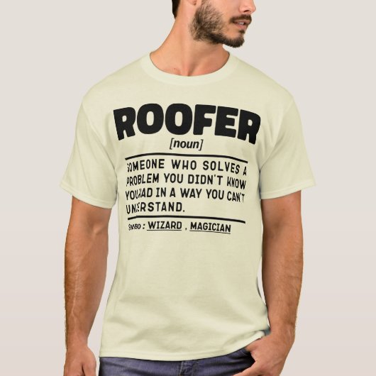 T-shirt Roofer Noun Définition Toiture Entrepreneur Cool P (Devant)