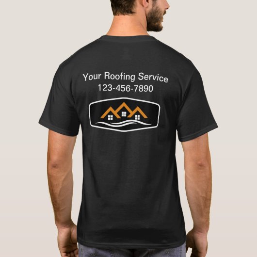 T-shirt Roofing Business Logo Work Shirts (Dos)