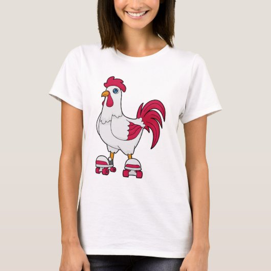 T-shirt Rooster à Patinage en ligne avec Roller skates (Devant)