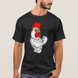 T-shirt Rooster Chicken Fitness Training Bodybuilder Muscl