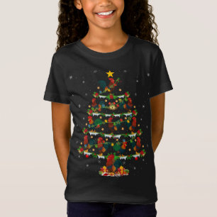 T-Shirt Rooster Oiseau Amant Xmas Éclairage Rooster Noël