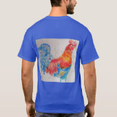 T-shirt Rooster rouge Aquarelle Peinture Fête des pères Pa (Dos)