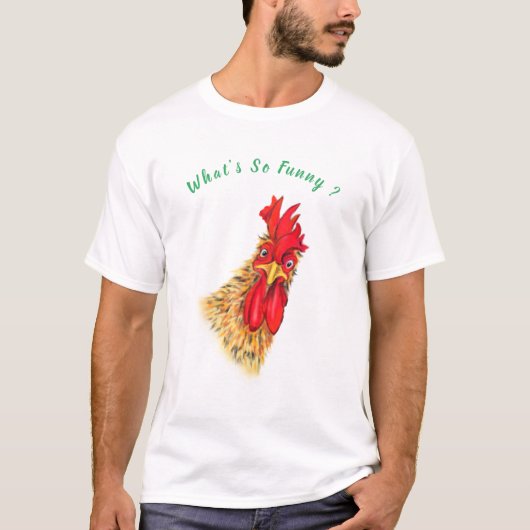 T-Shirt Rooster Surpris - Texte Personnalisé (Devant)