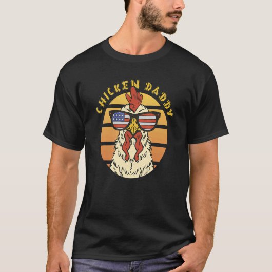 T-shirt Rooster US Lunettes de soleil Poulet Daddy Retro U (Devant)