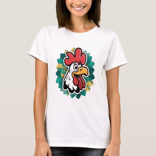 T-shirt roosters sticker (Devant)
