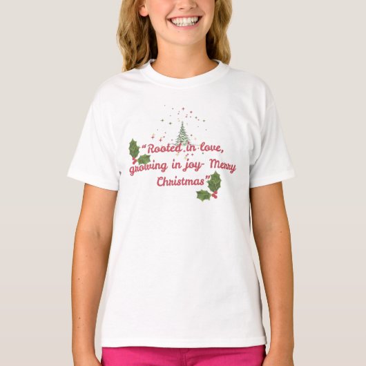 T-shirt Rooted in Love, Growing in Joy—Botanical Christmas (Devant)