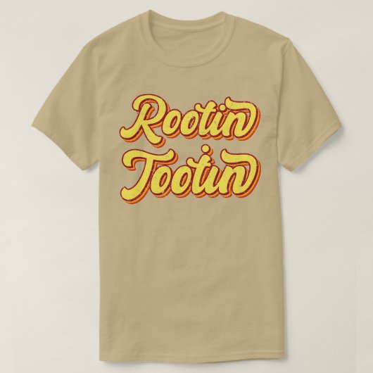 T-shirt Rootin Tooting Typographie rétro (Design devant)