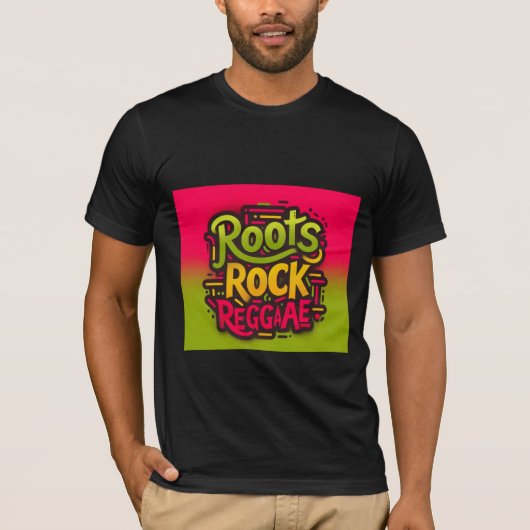 T-shirt Roots Rock Reggae Hommes - Noir (Devant)