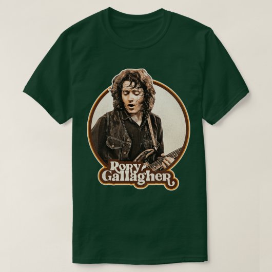 T-shirt Rory Gallagher les années 70 Retro Sepia Tone (Design devant)