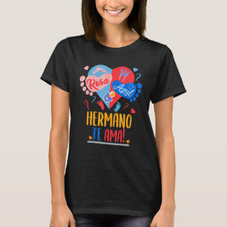 T-shirt Rosa Azul Mens HERMANO t'Aime Révélation de Sexe