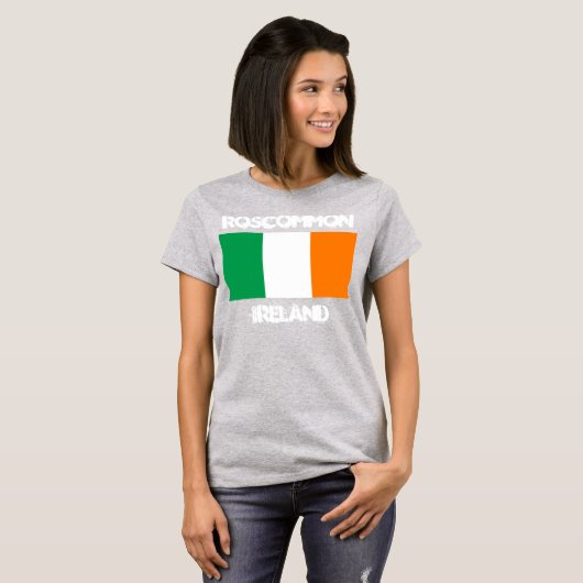 T-shirt Roscommon, Irlande avec drapeau irlandais (Devant entier)
