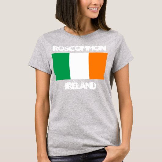T-shirt Roscommon, Irlande avec drapeau irlandais (Devant)