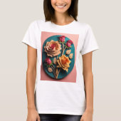 T-shirt rose 3D Paper Art Design (Devant)