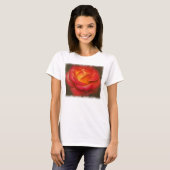 T-shirt Rose à flamme sur parchemin (Devant entier)